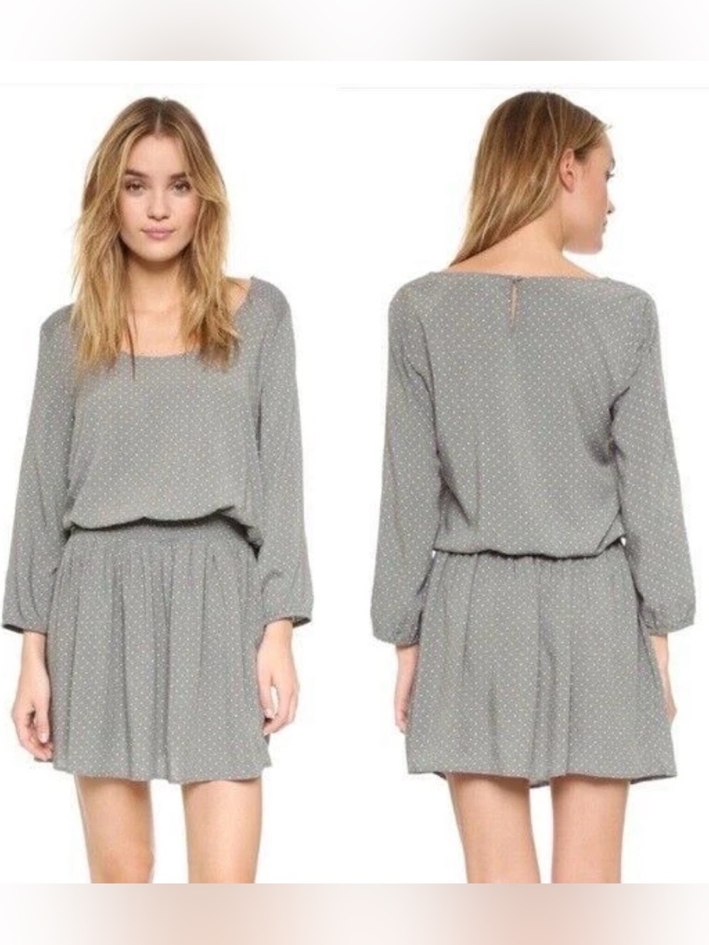 Soft Joie Gray Stars & Moon Smocked Waist mini Dress size S